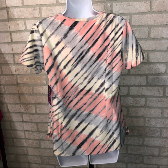 Healing Hands Purple Label Two Button Jewel Neck tie-dye scrub top - Picture 6 of 11